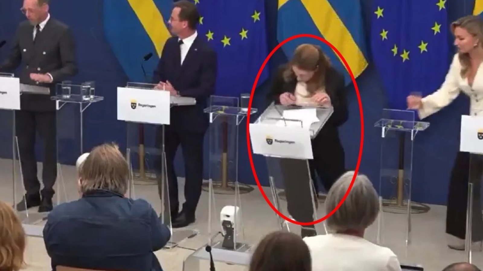 isvecin yeni saglik bakani lann basin toplantisinda bayildi JYq5jcv1